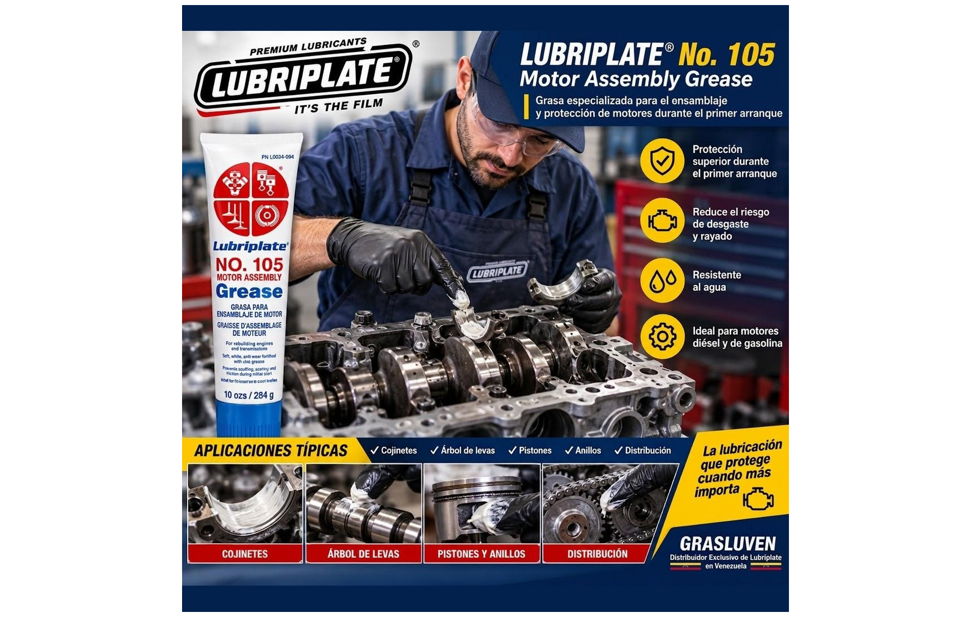Lubriplate No. 105 | Grasa para Ensamblaje de Motores en Venezuela
