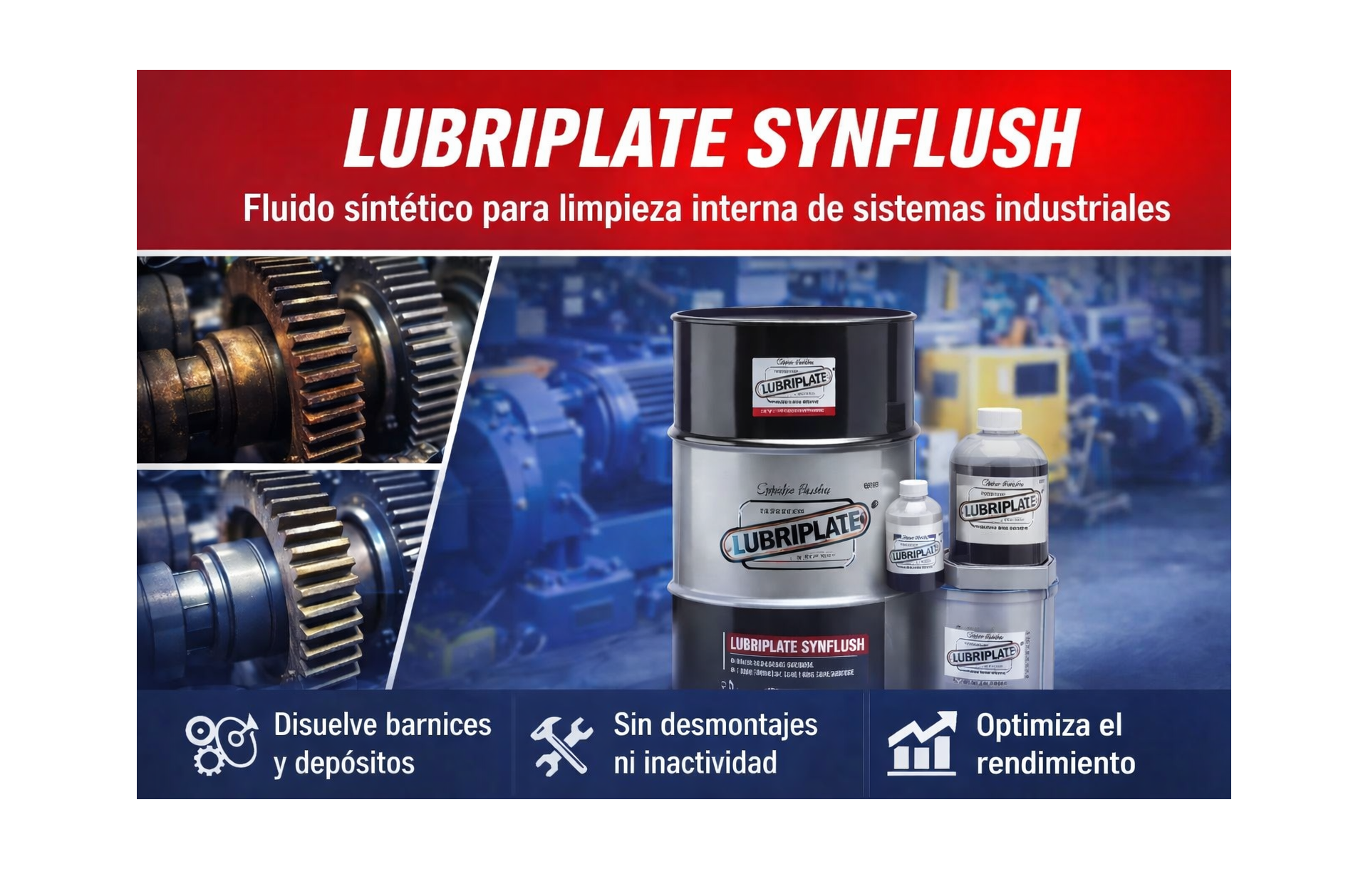 Lubriplate Synflush: Fluido sintético para limpieza interna de sistemas industriales